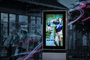 outdoor LCD display in retail center