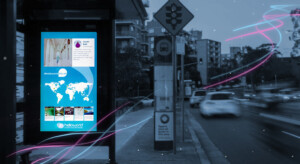Outdoor LCD display in bus shelter